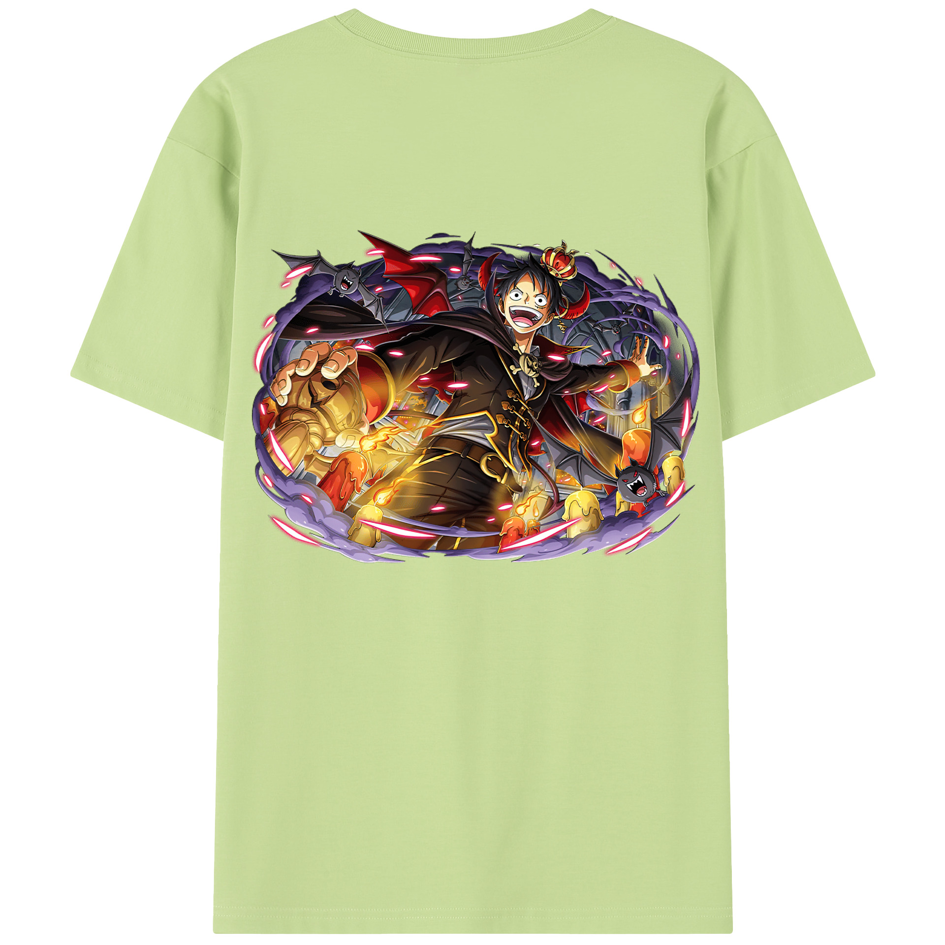 ワンピース モンキー・D・ルフィ ONE PIECE Monkey D. Luffy 綿100％半袖Tシャツ（背面プリント）